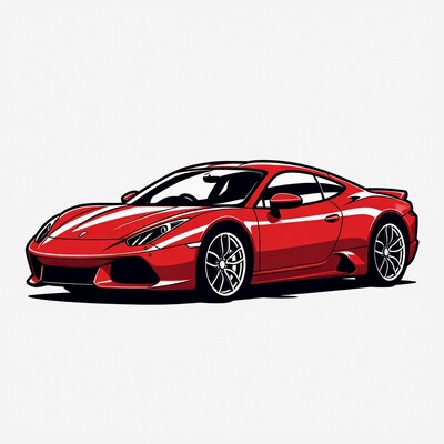 Red Lamborghini Huracan illustration