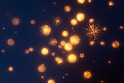 Golden Bokeh Lights on Dark Background