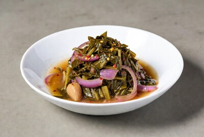 Collard Greens in White Bowl