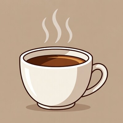 Steaming Hot Coffee Cup Illustration