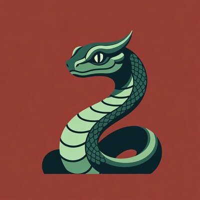 Coiled green dragon illustration