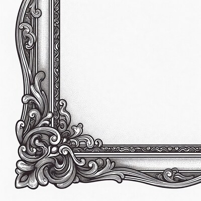 Ornate Vintage Picture Frame Illustration