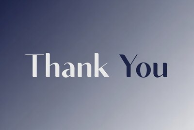 Thank You Text on Gradient Background