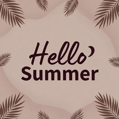 Hello Summer Palm Leaves Graphic