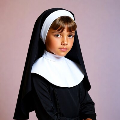 Young girl in nun habit