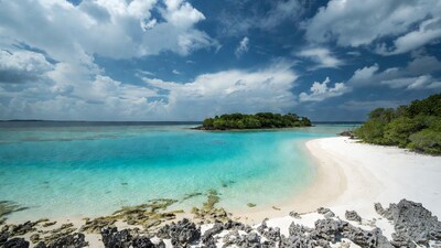 Tropical Island Turquoise Lagoon Beach
