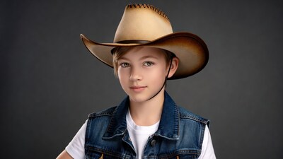 Boy wearing cowboy hat