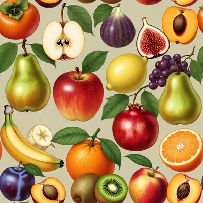 Colorful Fruits Illustration Pattern