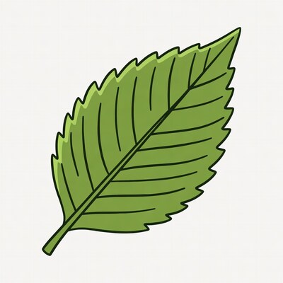 Green serrated leaf illustration