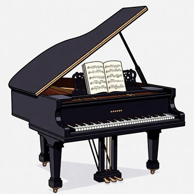 Grand Piano with Open Sheet Music