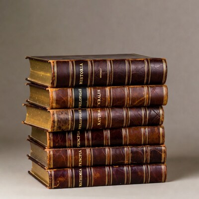 Stack of Antique Leather Books
