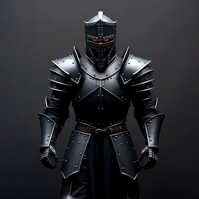 Dark Knight with Red Glowing Eyes