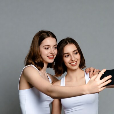 Two women taking selfie
