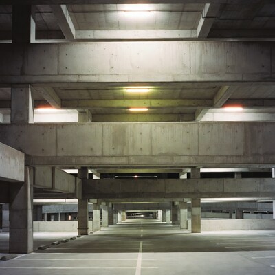 Empty Multi-Level Concrete Parking Garage