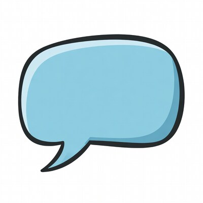 Blue speech bubble illustration