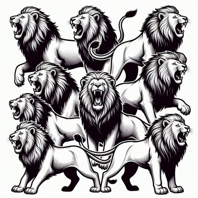 Roaring Lions Illustration Pack
