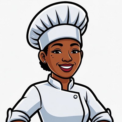 Smiling African-American Woman Chef Illustration