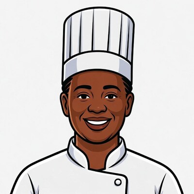 Smiling African-American chef illustration