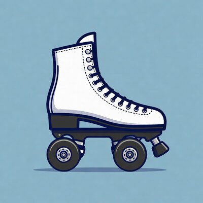 White Roller Skate Illustration