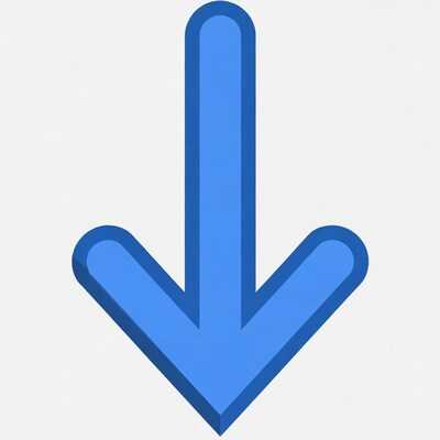 Blue Down Arrow Icon