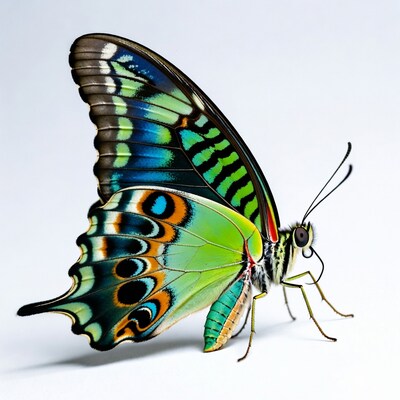 Colorful Green Birdwing Butterfly