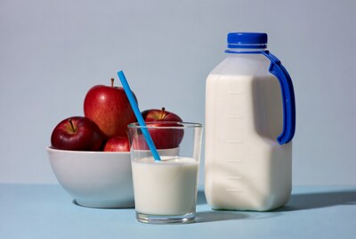 Red Apples with Milk Glass and Jug