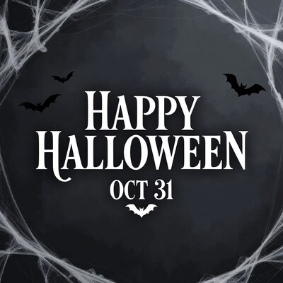 Happy Halloween with Bats and Webs