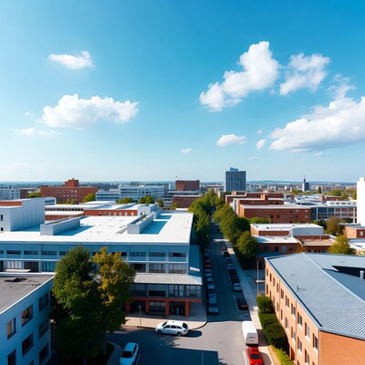 Aerial View of University Campus