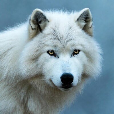 White Arctic Wolf Closeup