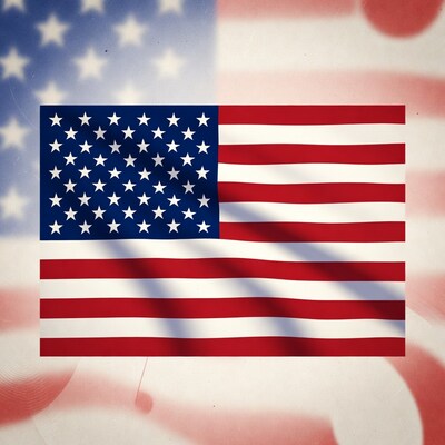 American Flag on Grunge Background