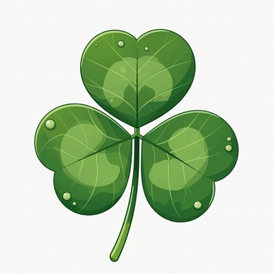 Three-Leaf Clover with Dewdrops
