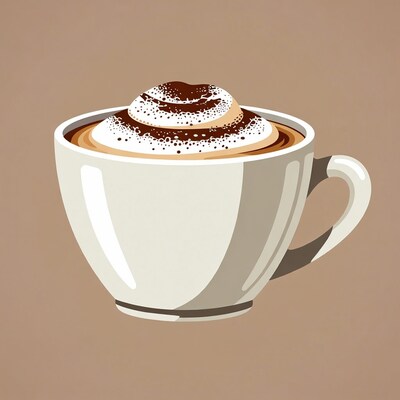 Cappuccino in white cup