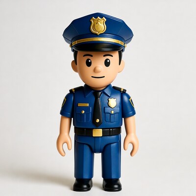 LEGO-style police officer figurine