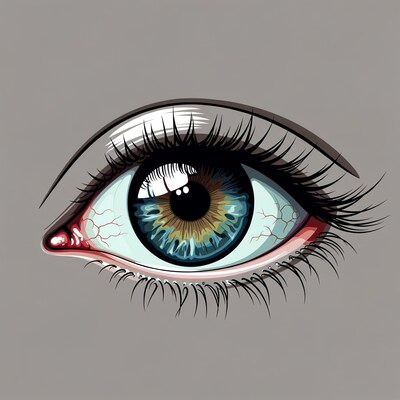 Detailed Blue Eye Illustration