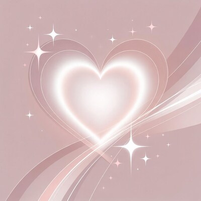 Glowing Pink Heart with Stars