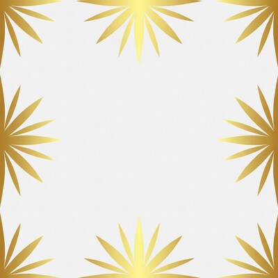 Golden Starburst Border on White