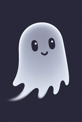 Cute smiling ghost illustration