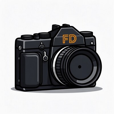 Black Canon FD Camera Illustration