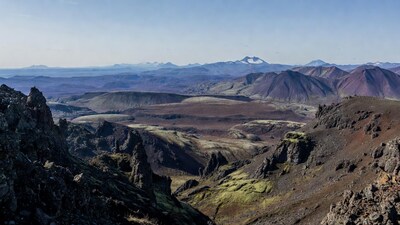 Volcanic Mountains and Valleys Landscape