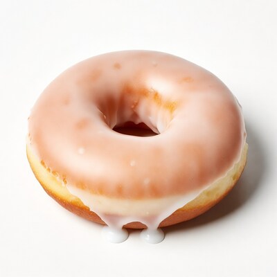 Glazed Donut on White Background