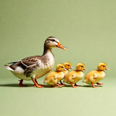 Mother Duck with Ducklings