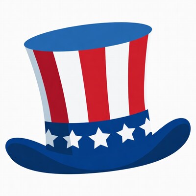 Patriotic American Top Hat Clipart
