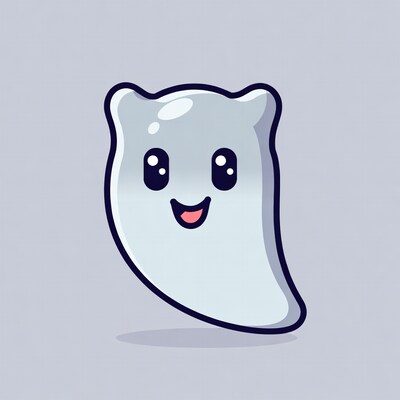 Cute smiling ghost illustration