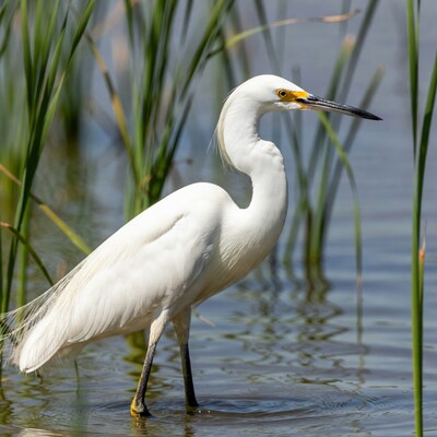Snowy Egret in Marsh Water