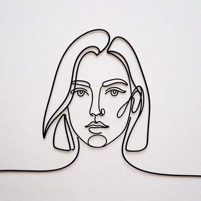 Line Drawing Woman Portrait