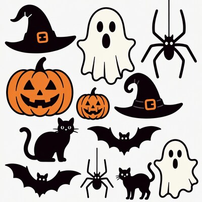Halloween Clipart Icons Collection