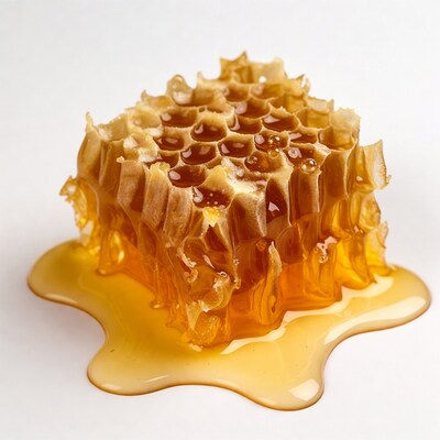 Honeycomb with dripping honey