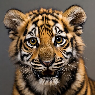 Baby tiger cub close-up