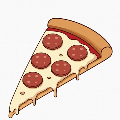 Pepperoni Pizza Slice Illustration