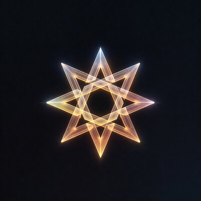 Glowing Golden Star of David